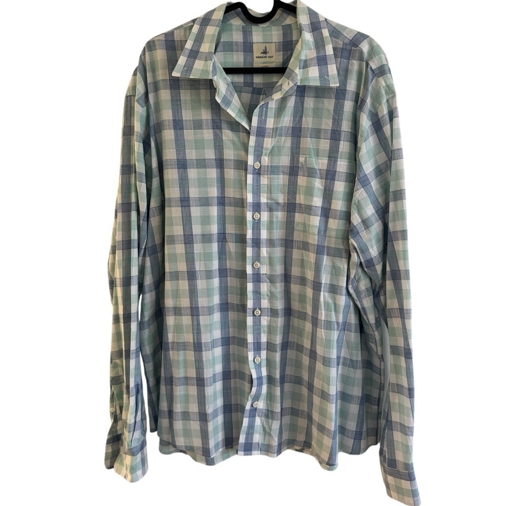 Johnnie O hangin out plaid shirt